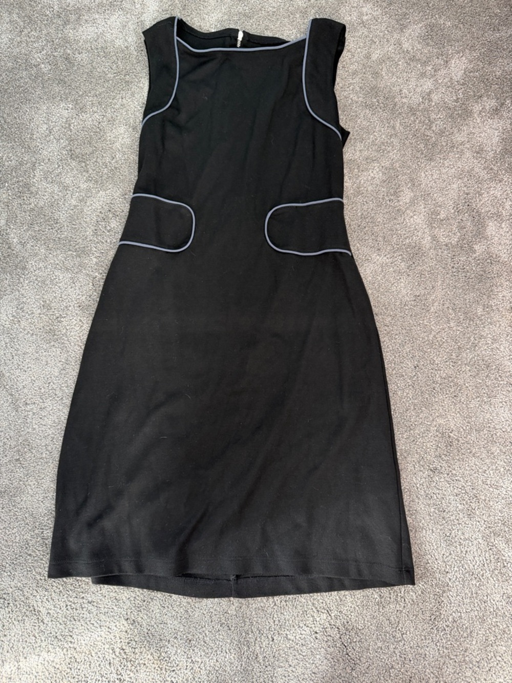 Enfocus Studio Black Midi Dress with Contrast Piping